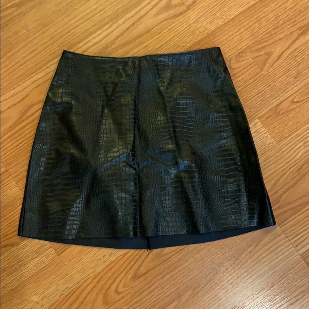 NWOT Express vegan leather alligator skirt